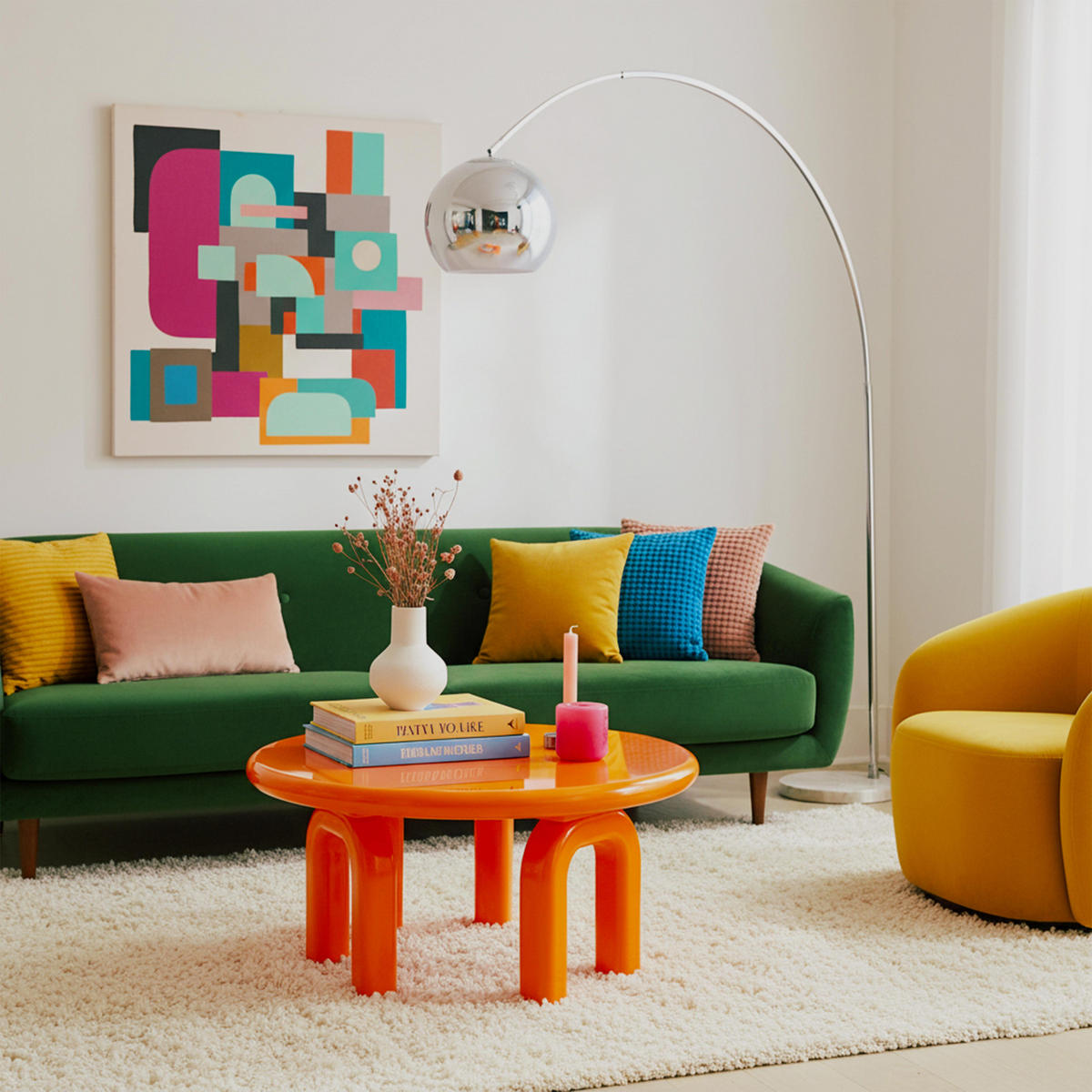 COUCHTISCH, Orange - Orange, Holzwerkstoff (80/80/41cm) - Oviala