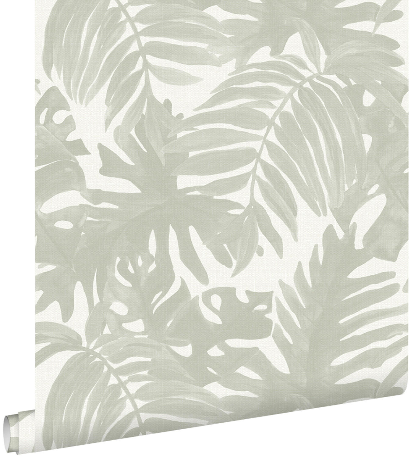TAPETE tropische Blätter 53 cm x 10.05 m - Grau, Papier (53/1000cm) - ESTAhome