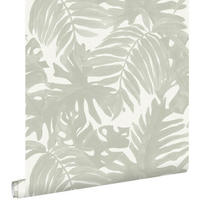 TAPETE tropische Blätter 53 cm x 10.05 m - Grau, Papier (53/1000cm) - ESTAhome