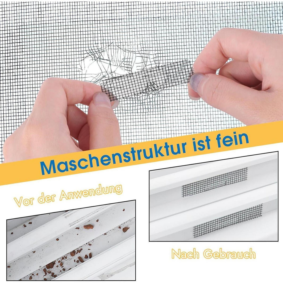 FLIEGENGITTER Reparatur Set 125 Stück - Grau, Glas (1/1/1cm)