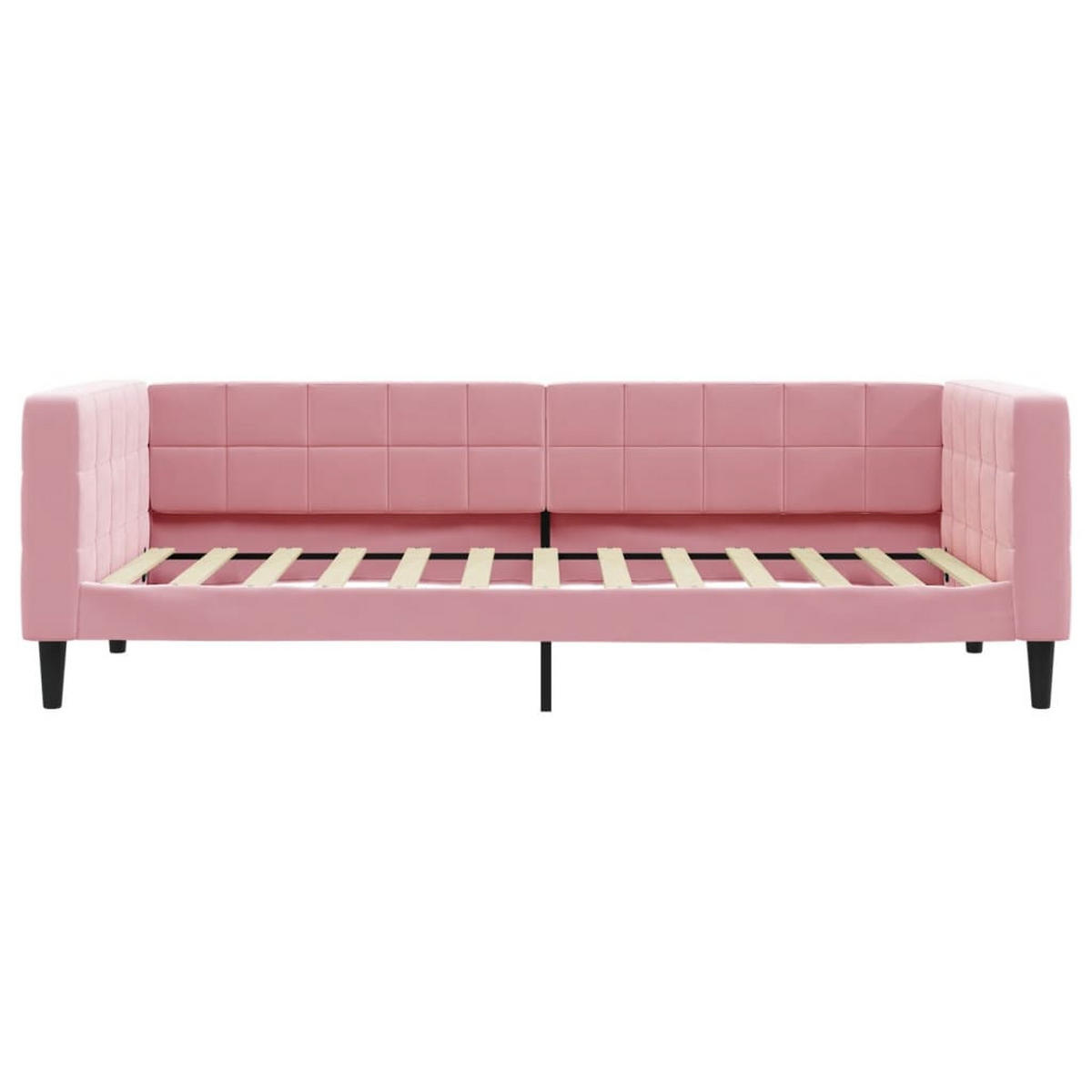 TAGESBETT Rosa 90/200 Cm Samt - Rosa, Textil (90/200cm) - vidaXL