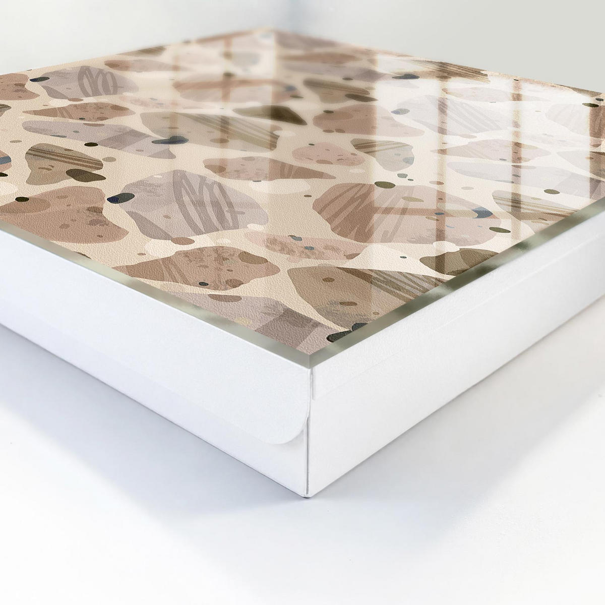 SCHLÜSSELBOX Weiß 30x30 cm – Türöffnung nach rechts - Organische Zusammensetzungen - Beige, Metall (30/30/5cm) - TULUP