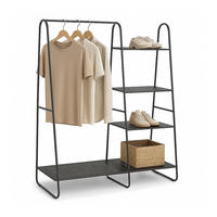 KLEIDERSTÄNDER - Schwarz, Metall (100/150/39cm) - Relaxdays