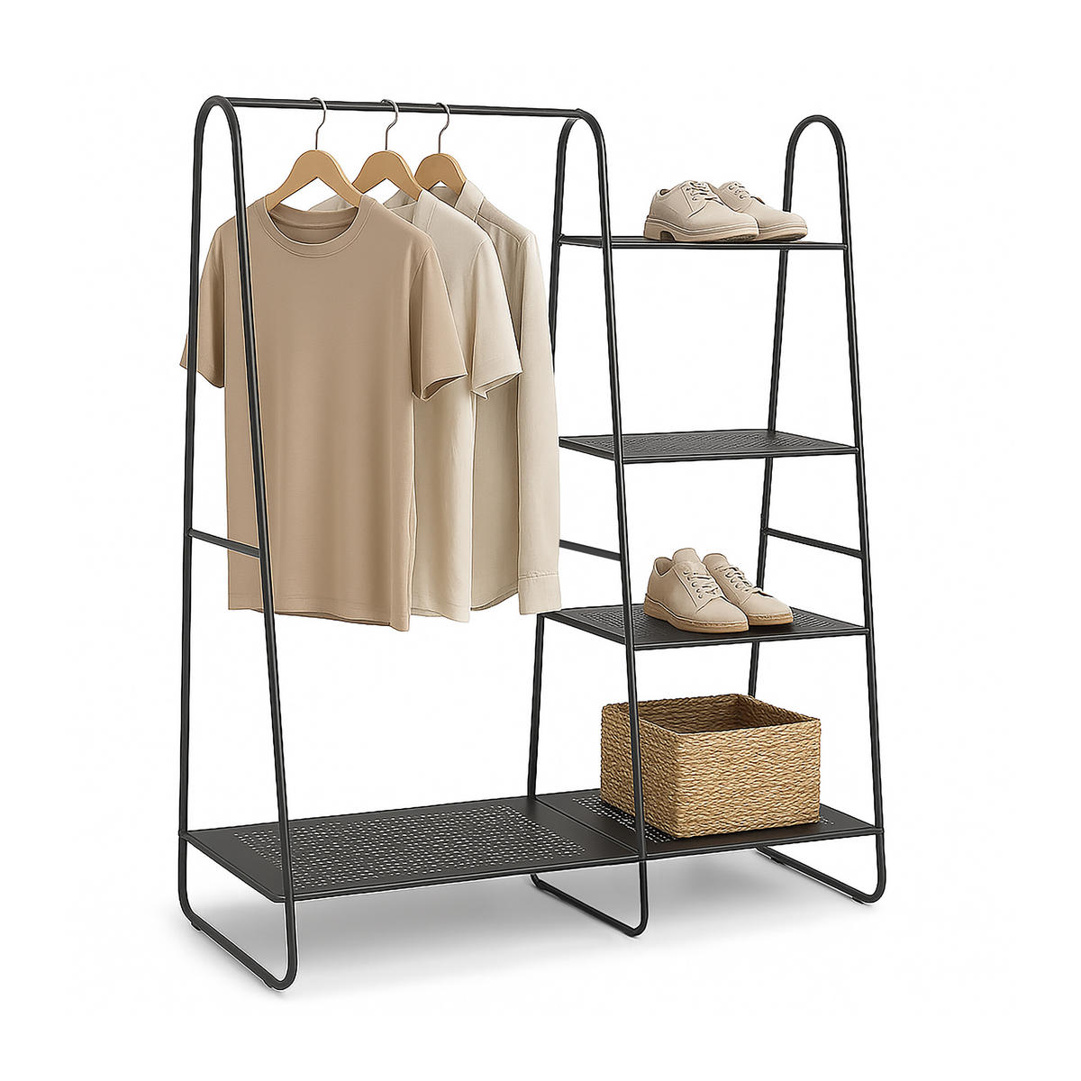 KLEIDERSTÄNDER - Schwarz, Metall (100/150/39cm) - Relaxdays