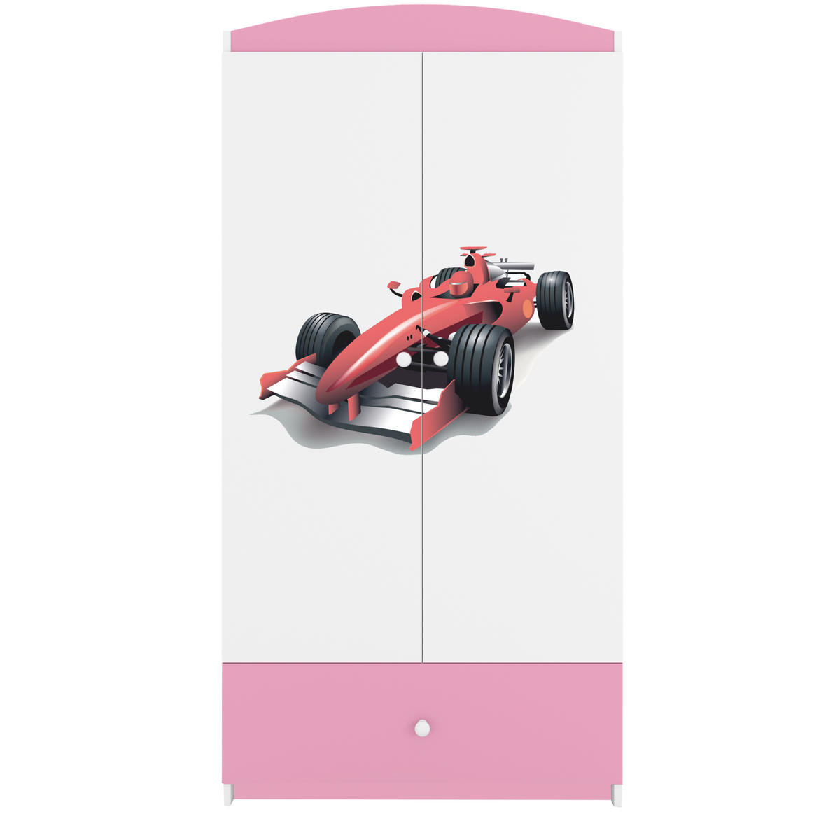 KINDERKLEIDERSCHRANK Formel 1 90/175/52 - Hellrosa, Holzwerkstoff (90/175/52cm) - Kocot Kids