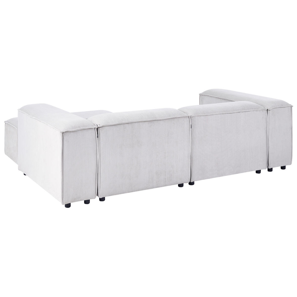 ROHOVÁ POHOVKA modul 3-místná levostranná Krémově bílá Manšestr s otomanem Ardal - krémová, textil (240/180cm) - Beliani
