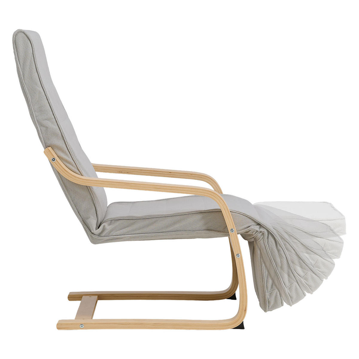 RELAXSESSEL Stoffbezug Cord Grau, Fußstütze - Grau, Textil (66/94/62cm) - Homestyle4u