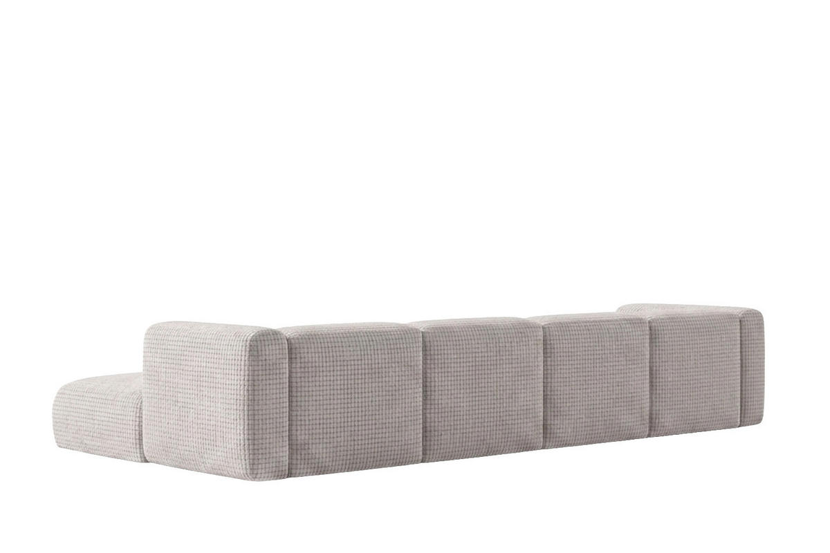 ECKSOFA U-Form, Chenille-Stoff Cremona, Hellgrau, GRETA - Hellgrau, Holz (408/70/179cm) - Kaiser Möbel
