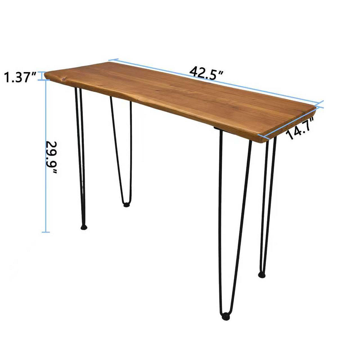 COUCHTISCH 108/37,5/76 cm natur aus Massivholz mit Hairpin-Beinen - Braun, Holzwerkstoff (108/37.5/76cm) - OKWISH