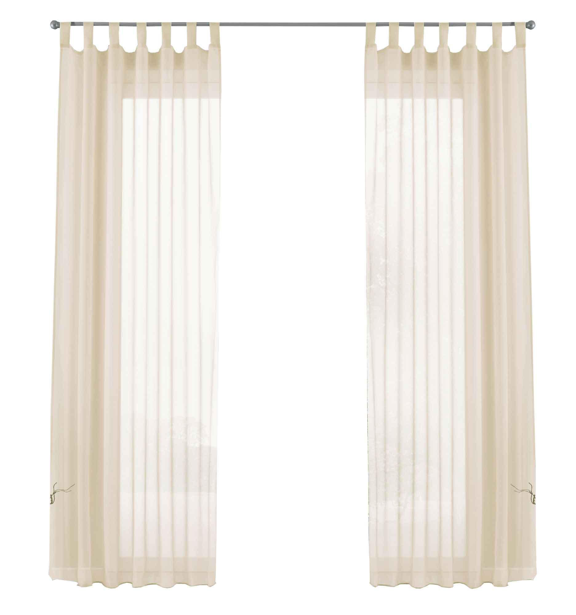 SCHLAUFENGARDINEN Voile 2er Set 225x140 cm Creme - Creme, Textil (140/225cm) - Gardinenbox.eu