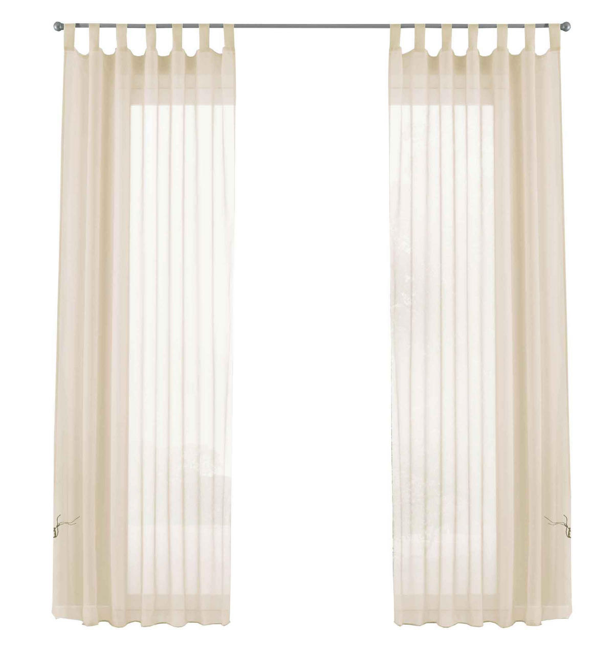 SCHLAUFENGARDINEN Voile 2er Set 175x140 cm Creme - Creme, Textil (140/175cm) - Gardinenbox.eu