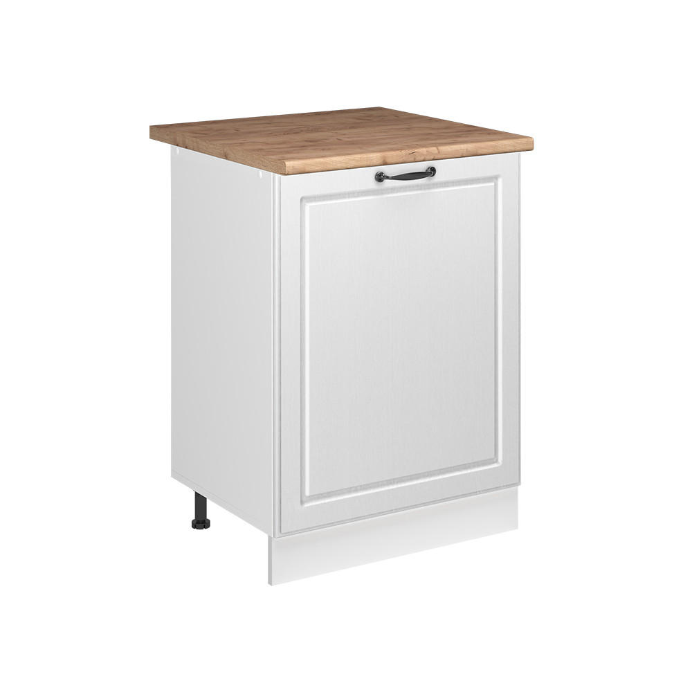 KUCHYNSKÁ SPODNÁ SKRINKA R-Line, Biely vidiecky dom/biely, 60 cm s 1 dverami Goldkraft tammi työtaso - biela, kompozitné drevo (60/81.6/60cm) - Vicco