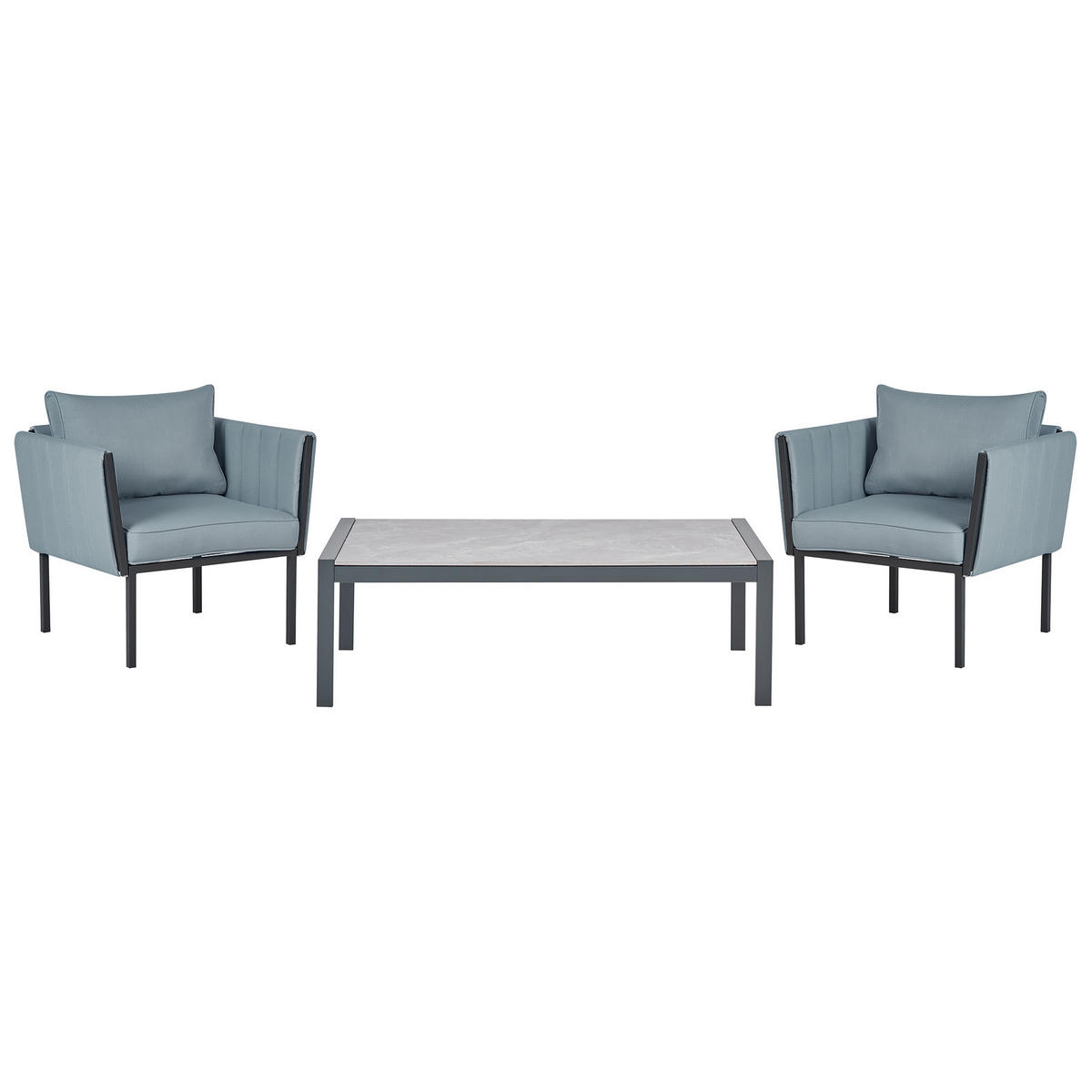 GARTENLOUNGE 5-Sitzer Grau Skala - Dunkelgrau, Metall - Beliani