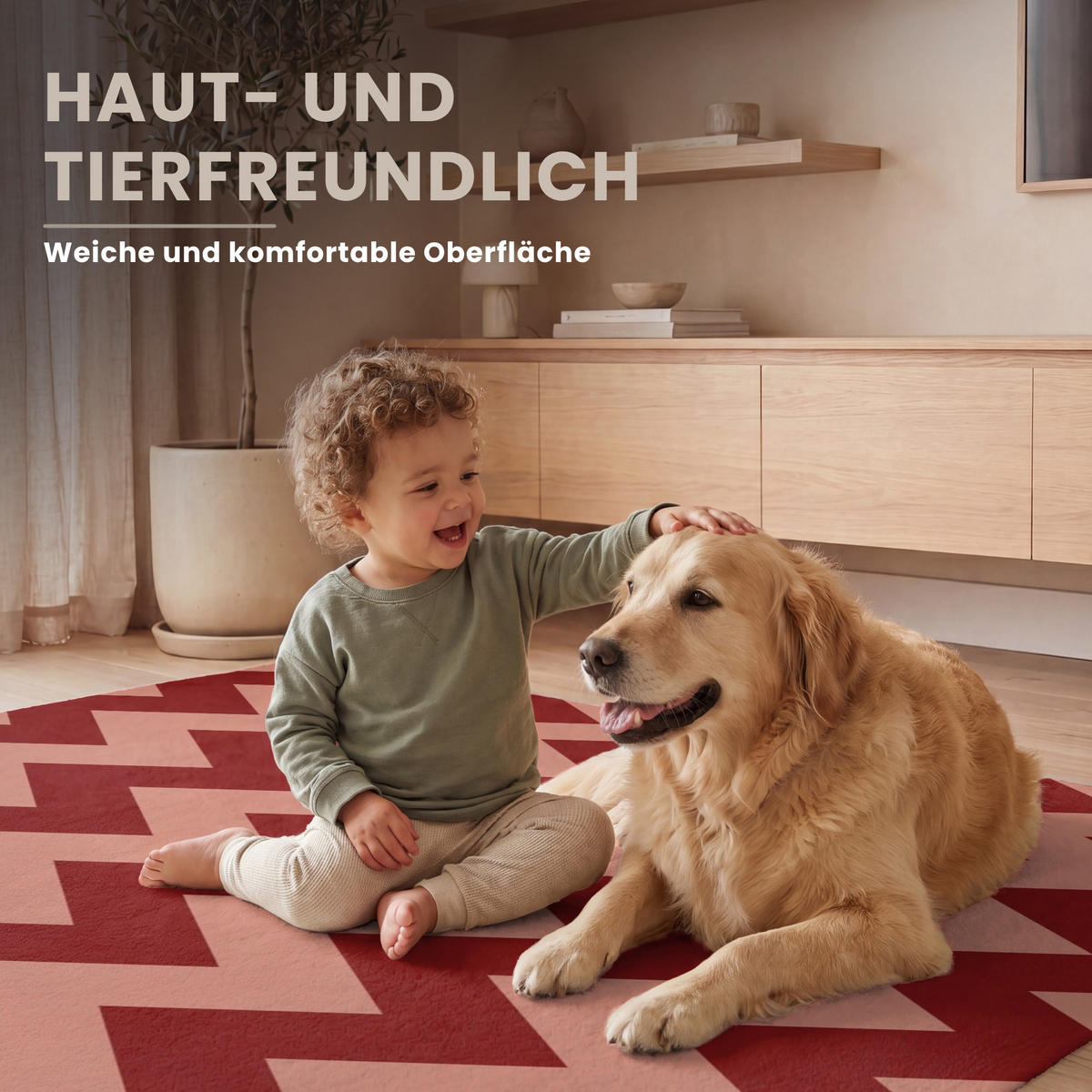 TEPPICH - Zickzack - Streifen - Muster - Rot - 120x180 cm - Rot, Kunststoff/Textil (120/0.4cm) - OnlyWow