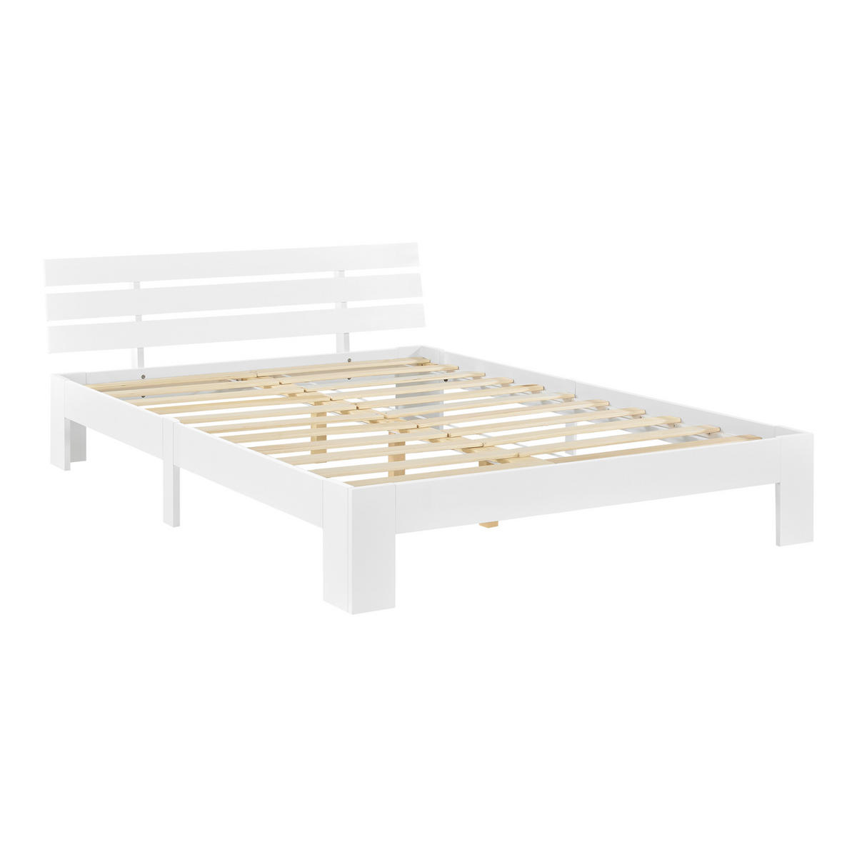 HOLZBETT Nivala - Weiß, Holz (140/200cm) - [en.casa]