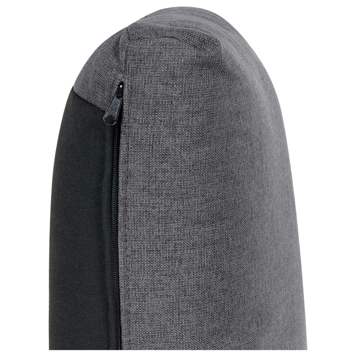 3-SITZER-SOFA Leinenoptik dunkelgrau mit Ottomane Unstad - Schwarz/Grau, Textil (228/72/76cm) - Beliani