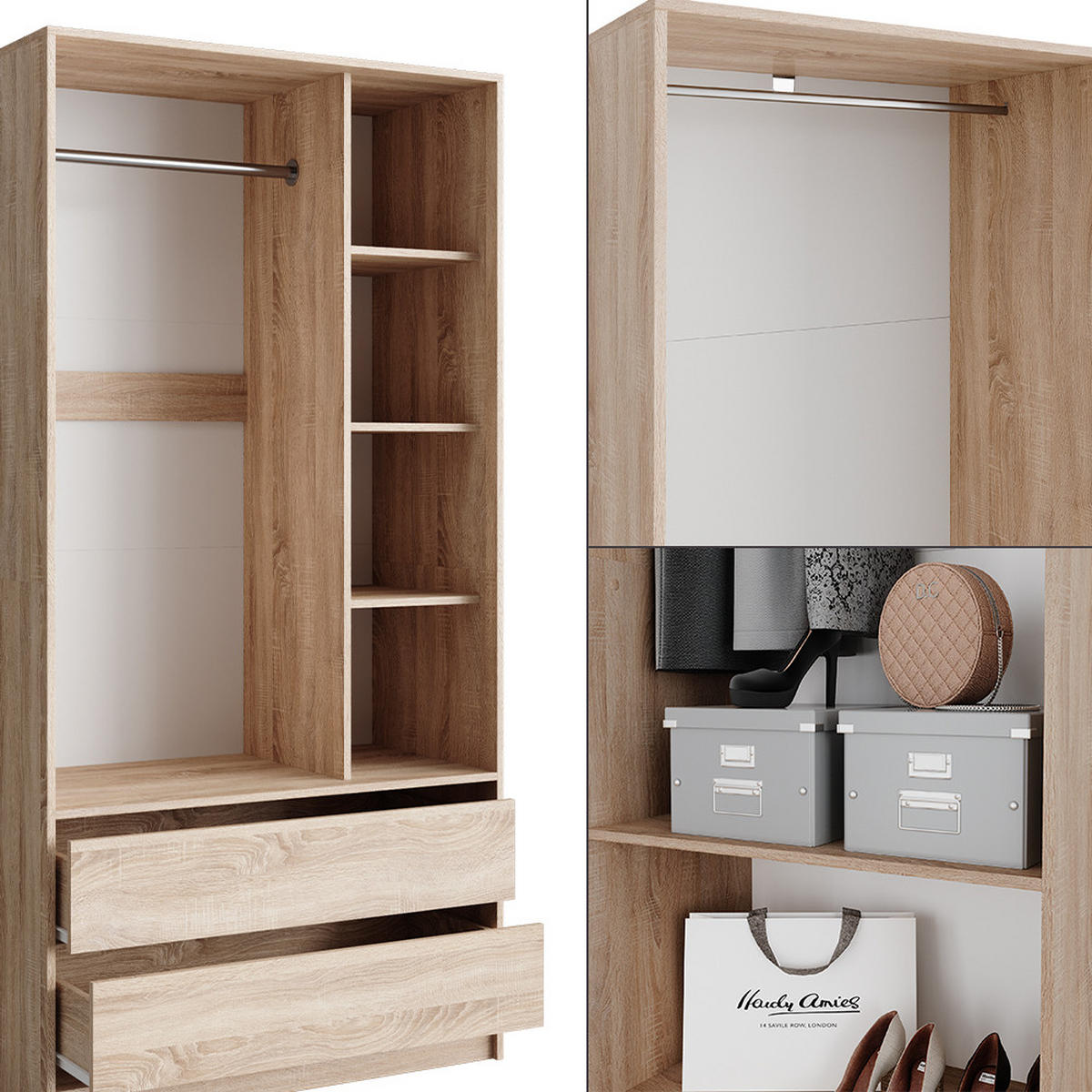 ŠATNÍ SKŘÍŇ Elmo Sonoma - Sonoma dub, kompozitní dřevo (180/200/50cm) - Vicco