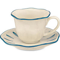 ESPRESSOTASSE mit Untertasse Domitilla Nachtblau - Multicolor, Keramik (0.09L) - Rose & Tulipani