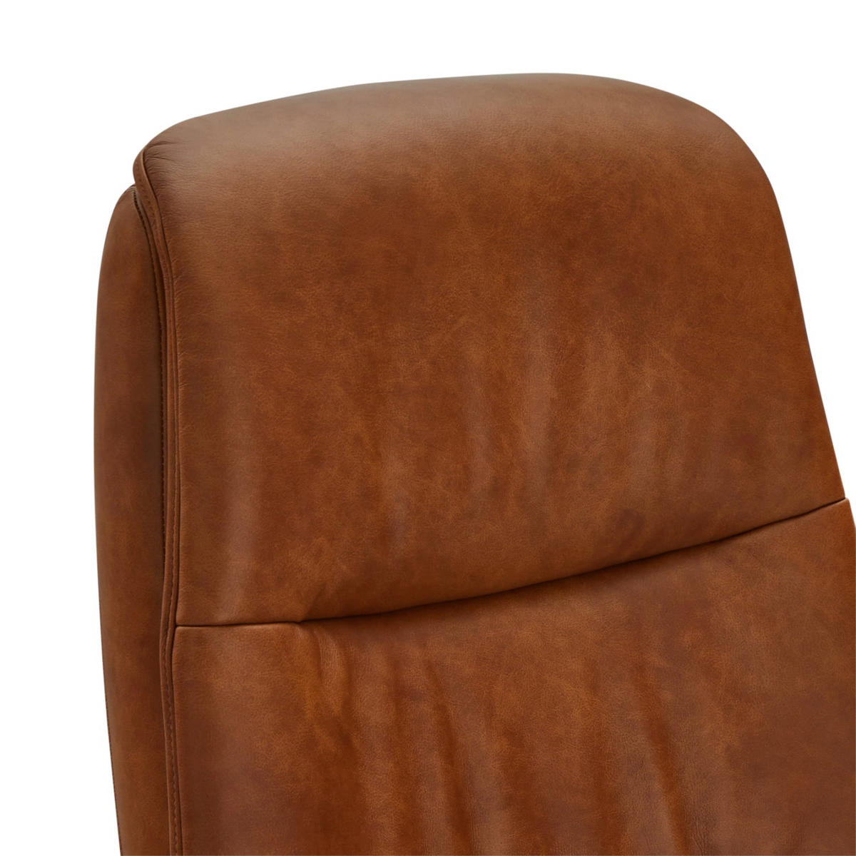 RELAXSESSEL Echtleder Cognac Braun - Schwarz/Braun, Leder/Metall (90/114/79cm) - Furnhouse