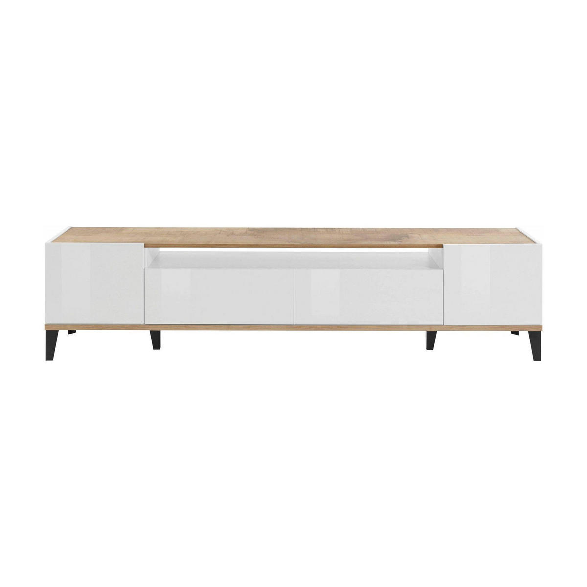 FERNSEHSCHRANK Glänzendes Weiß, Ahorn 40/200/47 cm - Ahornfarben/Weiß, Holzwerkstoff (200/47/40cm) - DMORA
