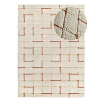 HOCHFLORTEPPICH Weiß Brenda 200/290 cm - Beige/Terra cotta, Naturmaterialien/Textil (200/290cm) - Atticgo