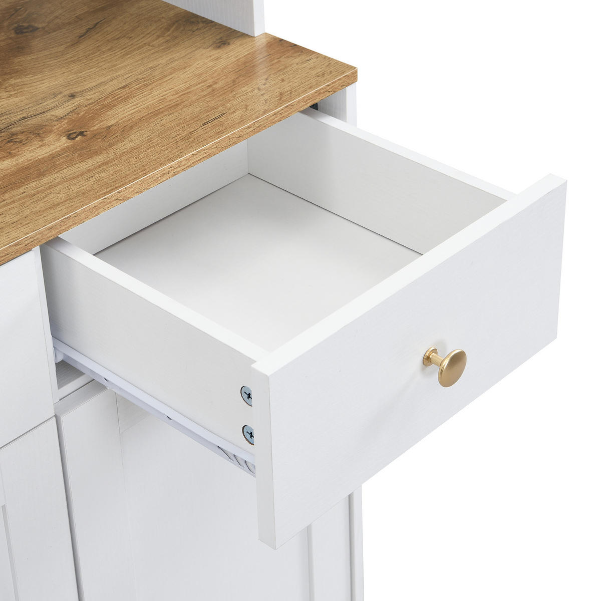 SIDEBOARD Hochschrank Weiß Holzmaserung 94.5x30x175.5 - Weiß, Holzwerkstoff (30/175.5/94.5cm) - FLIEKS