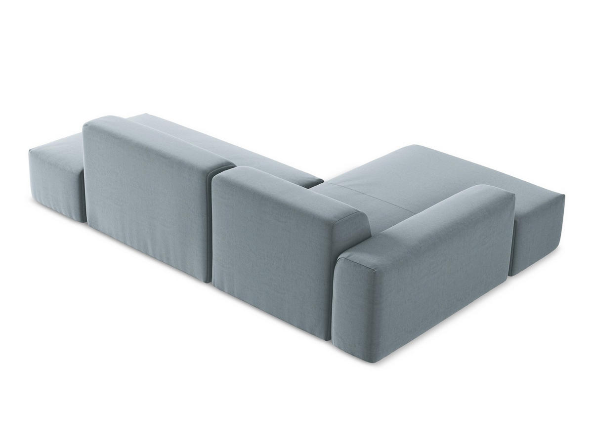 POUF Cord Blau - Türkis/Schwarz, Holzwerkstoff/Kunststoff (75/37/75cm) - Makamii