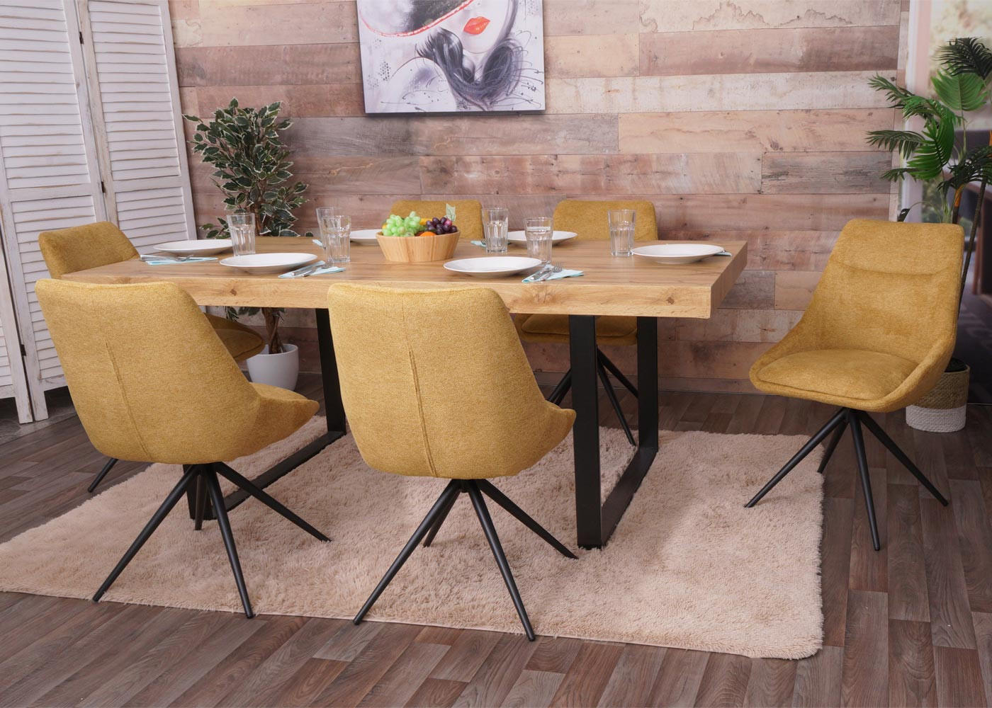 ESSZIMMERSTUHL Gelb 2er-Set - Gelb, Textil (51/86/60cm) - MCW