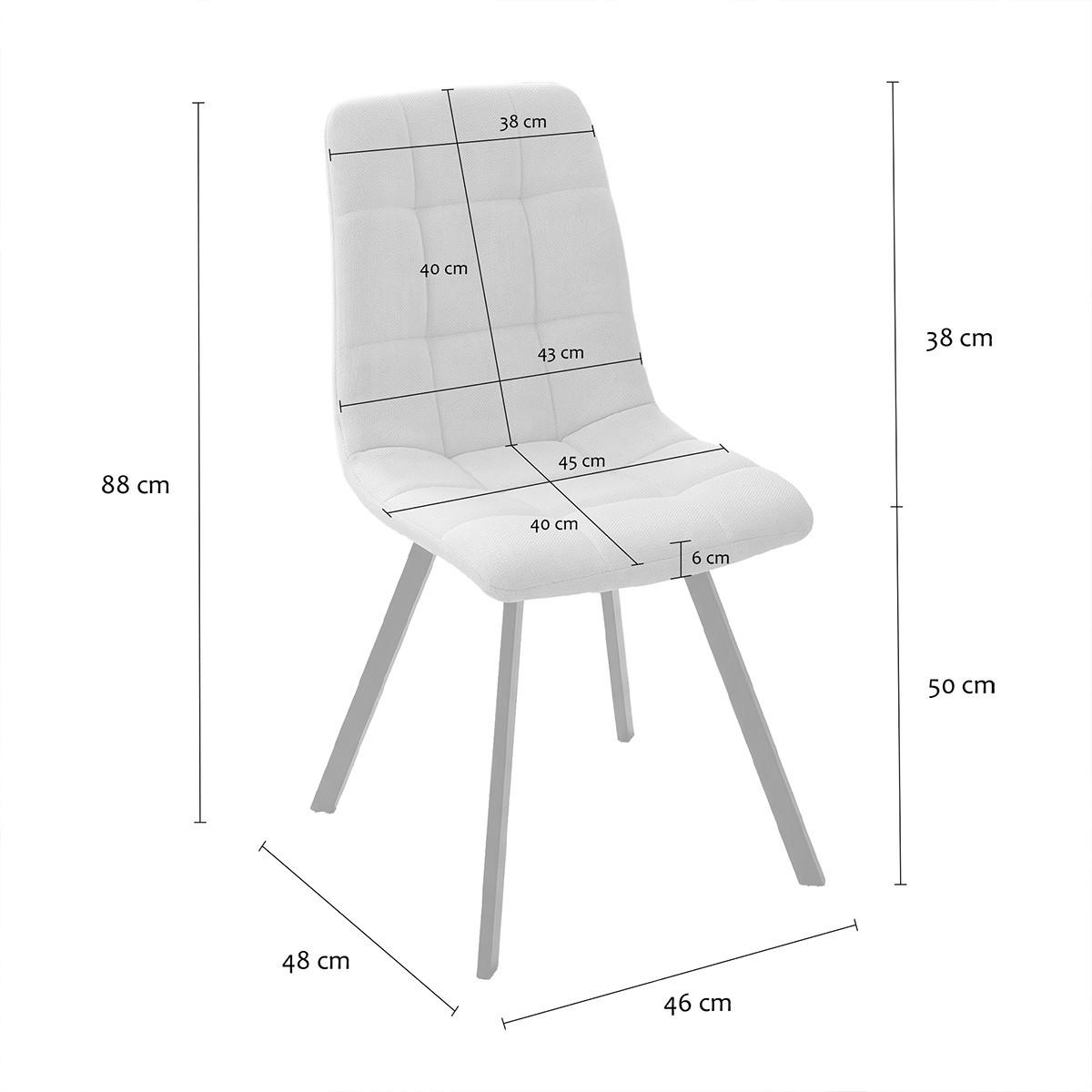 4ER-SET gepolsterte Stühle Chilli 86/55/45 cm - Beige, Holzwerkstoff (46/87/66cm) - Calicosy