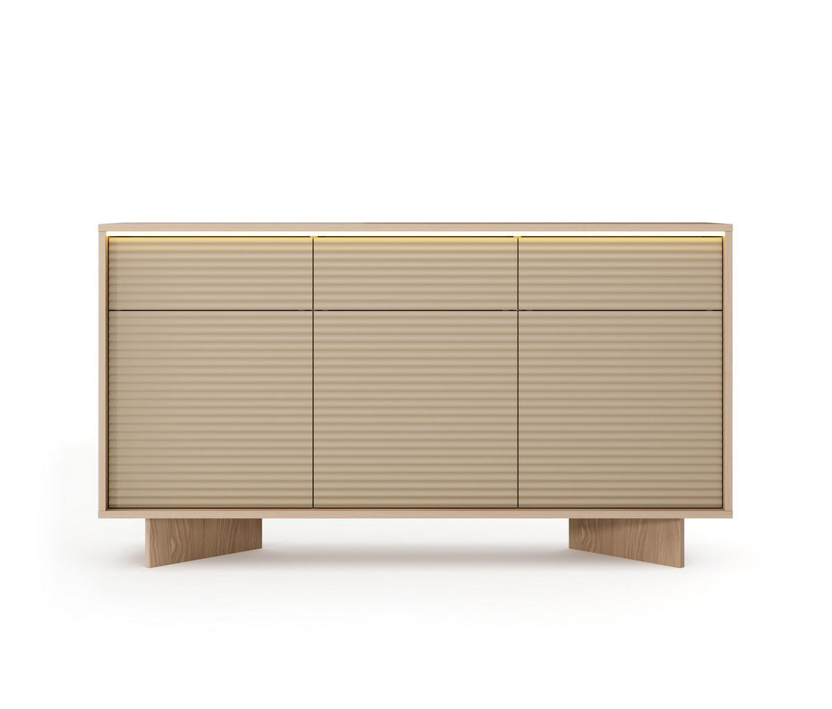 KOMMODE: Naturbolivar, 153,9 x 84,4 x 40 cm - Eichefarben, Holzwerkstoff (153.9/84.4/40cm) - 3XE LIVING