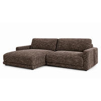 ECKSOFA MARLIN Braun Flachgewebe - Dunkelbraun/Schwarz, Kunststoff/Textil (262/168cm) - KAWOLA
