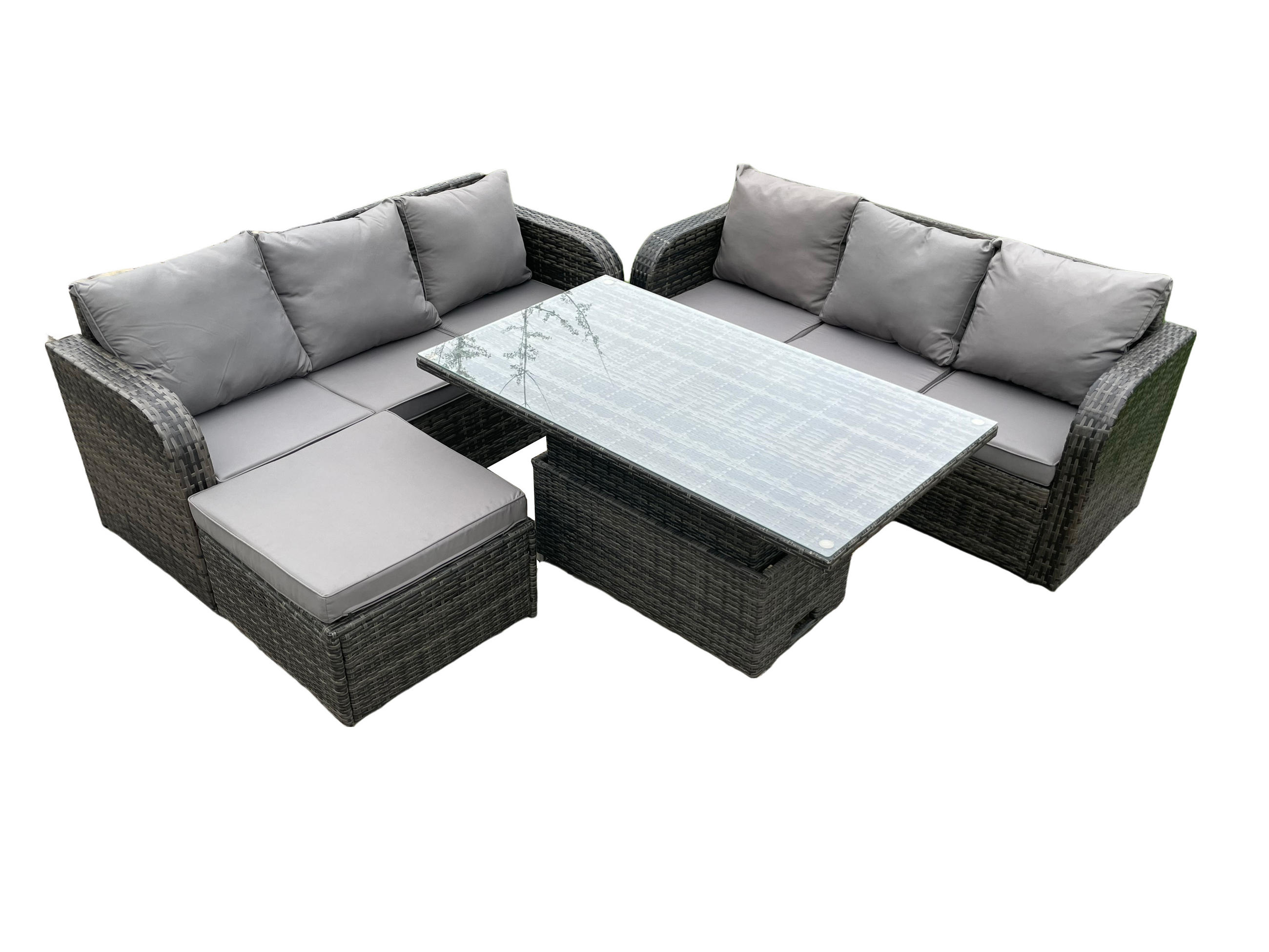 Fimous Gartensofa-Set Dunkelgrau