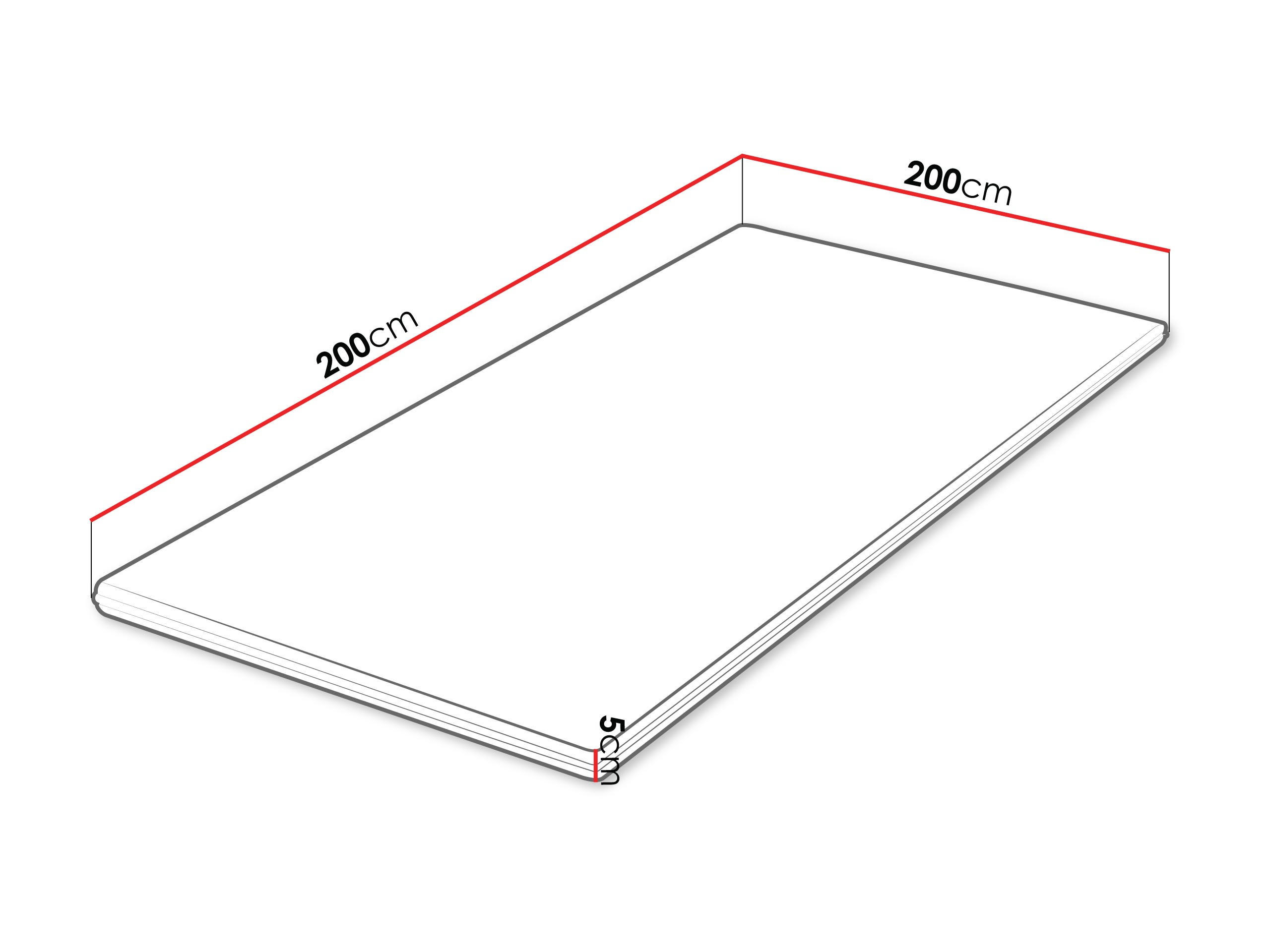 TOPPER Profil 5 cm - Weiß, Textil (200/200cm) - MIRJAN24