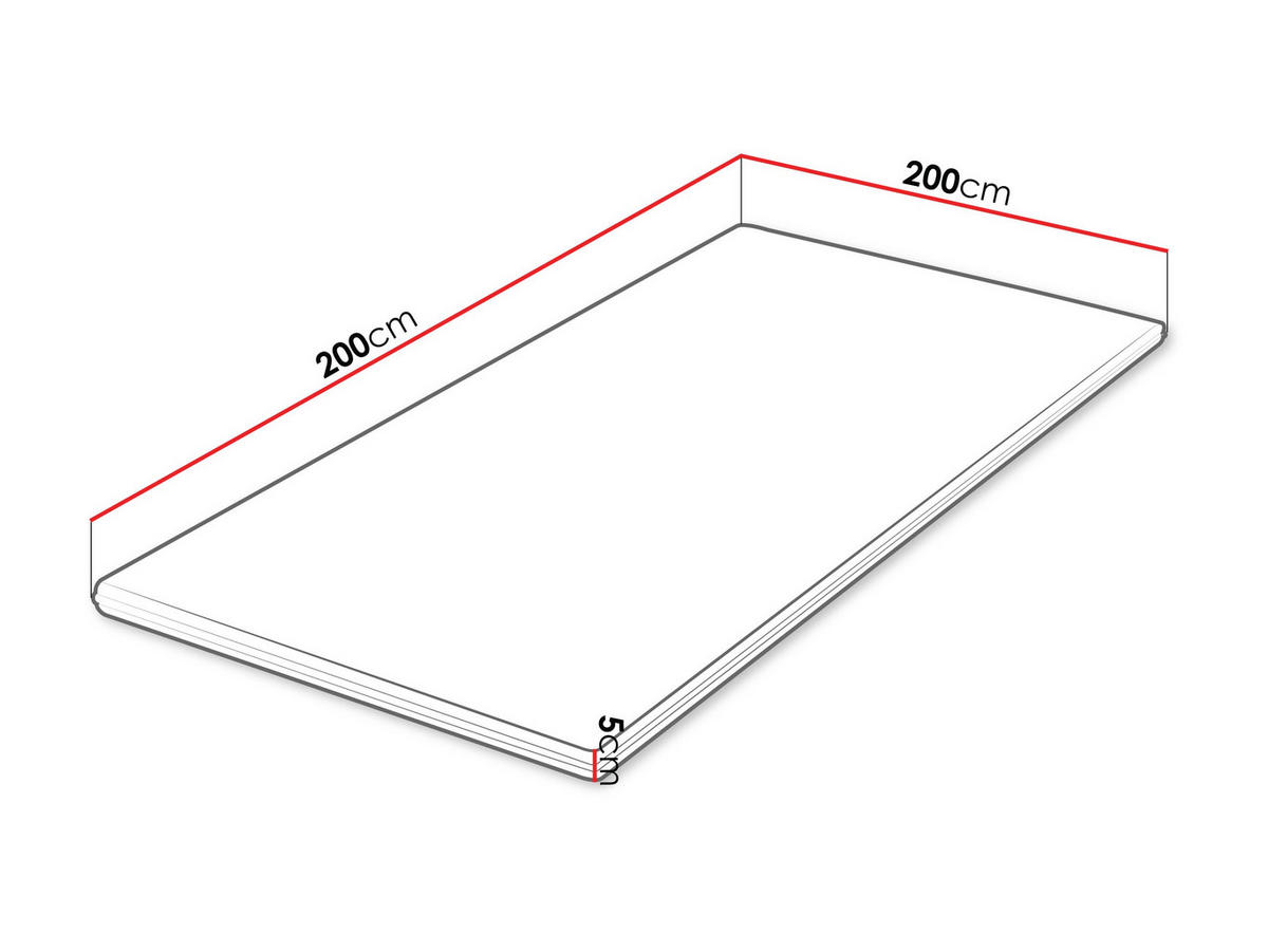 TOPPER Profil 5 cm - Weiß, Textil (200/200cm) - MIRJAN24
