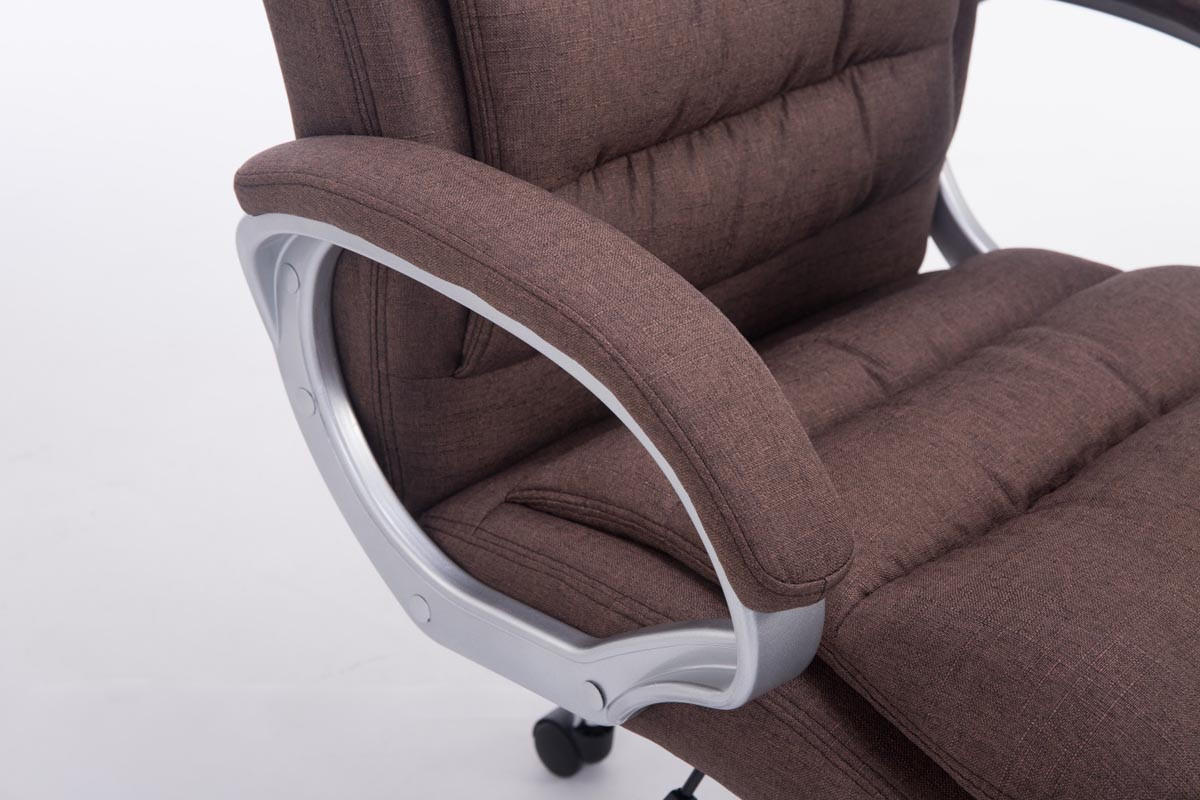 BÜROSTUHL SOUK Stoff 116x68x77 Braun Stoff Metall - Braun, Textil/Metall (68/116/77cm) - DELUKE