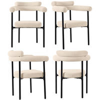 SESSEL ergonomisch ca. 70 x 62 x 84 cm Beige mit Eisenrohrgestell 4er-Set - Beige, Metall (62/84/70.1cm) - Meubliv