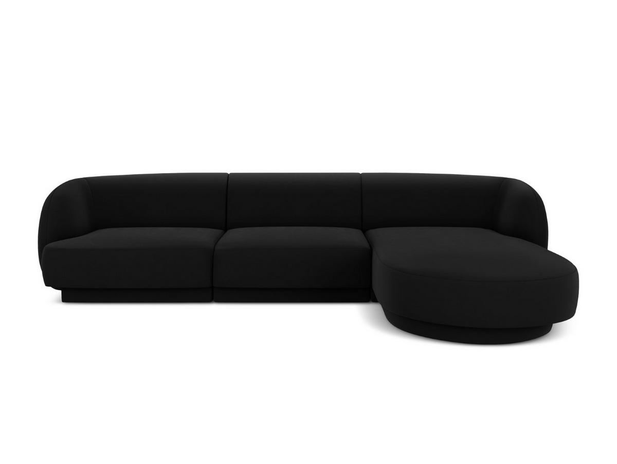 ECKSOFA rechts Miley aus Samt schwarz 4 Sitzplätze - Schwarz, Textil (156/255cm) - Micadoni