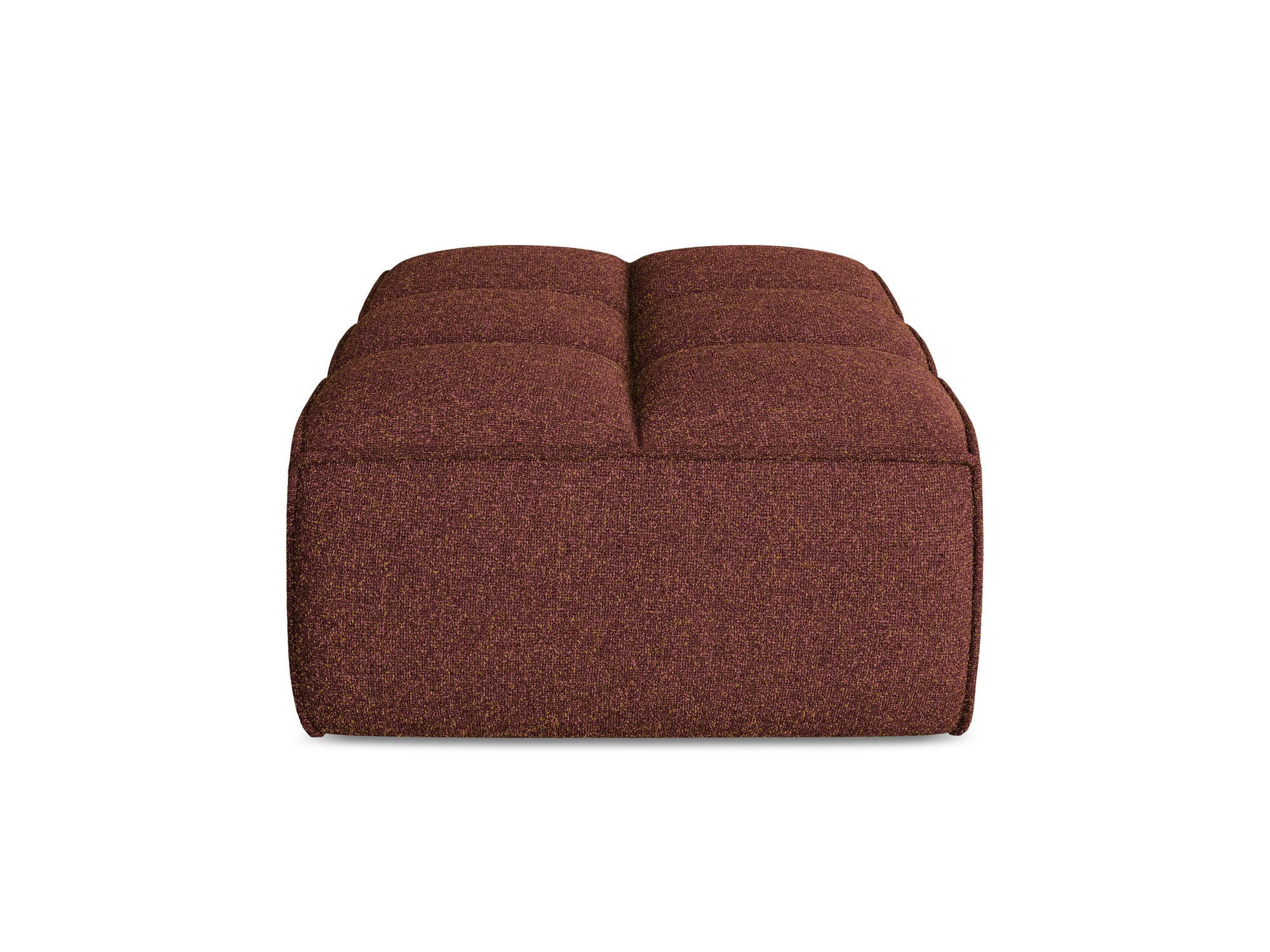POUF Strukturstoff Stoff Rot - Bordeaux/Rot, Kunststoff/Textil (80/43/93cm) - Makamii
