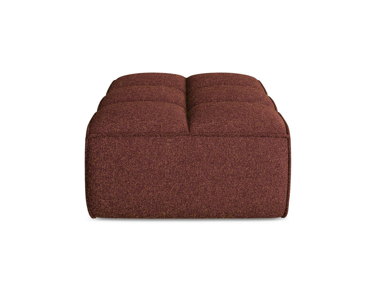 POUF Strukturstoff Stoff Rot - Bordeaux/Rot, Kunststoff/Textil (80/43/93cm) - Makamii