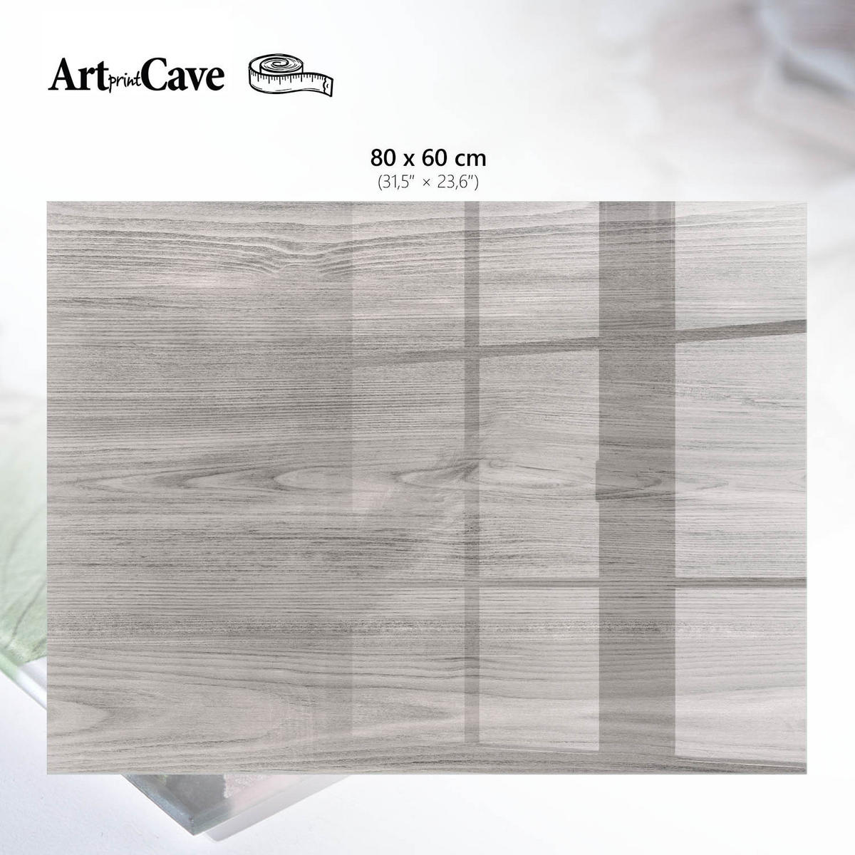 GLASPLATTE 80x60 cm – Gedämpftes Holz - Braun, Glas (0.4/80/60cm) - ArtPrintCave