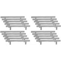 EDELSTAHLGRIFF 20er-Set Gebürstetes Silber ~13,5 x 19,2 x 3,2 cm Lochabstand 128 mm - Silberfarben, Metall (19.2/3.2/13.5cm) - MCBOSON