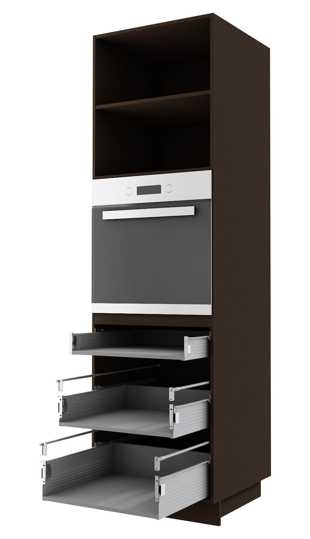 BACKOFEN-HOCHSCHRANK Kvantum D14/RU/3M Beige Matt / Lava Matt 60 / 59 / 207cm - Dunkelgrau/Beige, Holz/Holzwerkstoff (60/207/59cm) - Feldmann-Wohnen