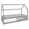 KINDERBETT mit Dach 90x200 cm Hellgrau - Hellgrau, Holz (90/200cm) - ML-DESIGN