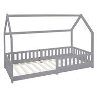 KINDERBETT mit Dach 90x200 cm Hellgrau - Hellgrau, Holz (90/200cm) - ML-DESIGN