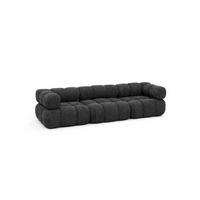 COUCH, 3-Sitzer Modular, Bouclé-Stoff Abriamo, Graphit, Selia - Graphitfarben, Holz (285/70/95cm) - Kaiser Möbel