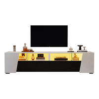 TV-ELEMENT mit LED 180 x 38,5 x 45 cm Hochglanz Schwarz/Weiß - Weiß, Glas (38.5/45/180cm) - Beauniv