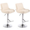 BARHOCKER Cludo, 2er Set, Gestell Metall in Chromoptik, Kunstleder Creme - Chromfarben/Creme, Kunststoff/Textil (43/100/50cm) - TPFLiving