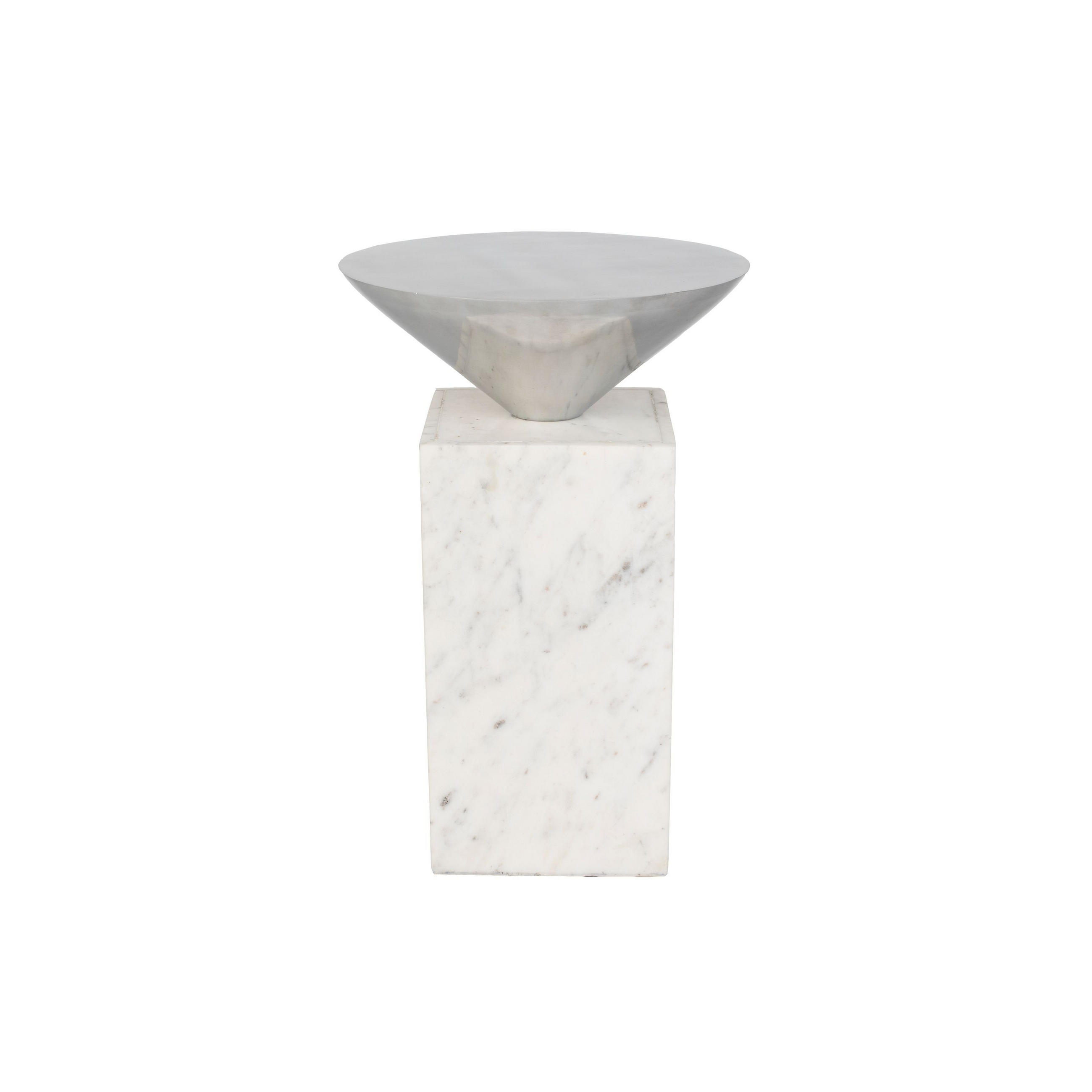 BEISTELLTISCH Pride Rund 30 cm Weiß - Weiß, Stein (30/30/46cm) - Zuiver