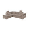 ECKSOFA mit Schlaffunktion und Bettkasten, verstellbare Armlehnen - Sandfarben, Textil (217/283cm) - ed exciting design