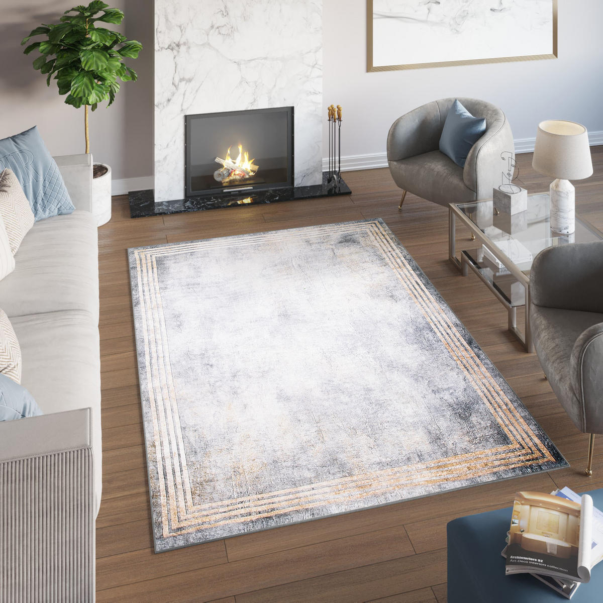 TEPPICH TOSCANA Hellgrau 80/150 cm - Hellgrau, Textil (80/150cm) - Tapiso